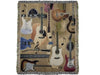 Guitar Collage Tapestry Throw