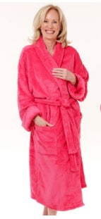 ladies micro fleece dressing gown Casual Nights Women's Long Sleeve Micro Fleece Cozy Night Gown