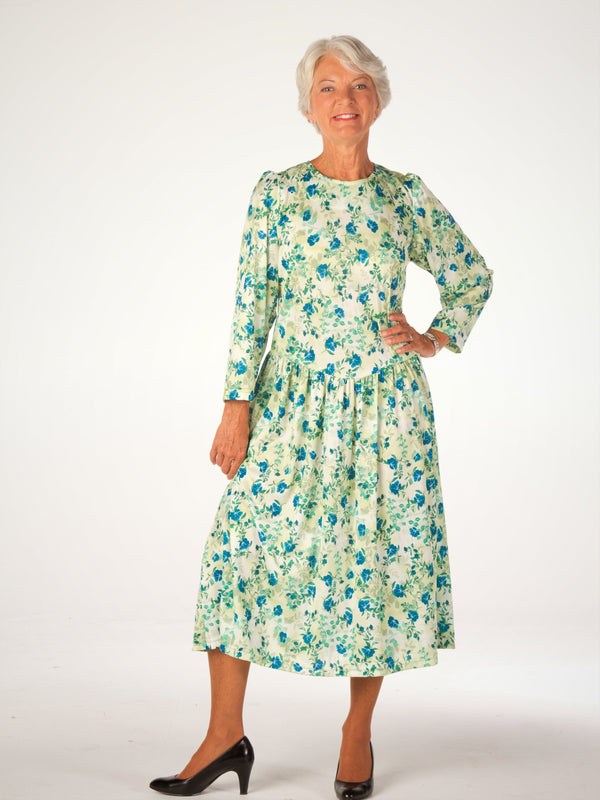 Long Sleeve Drop Waist Dress