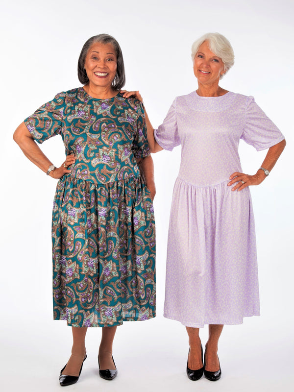 Short Sleeve Drop Waist Dress
