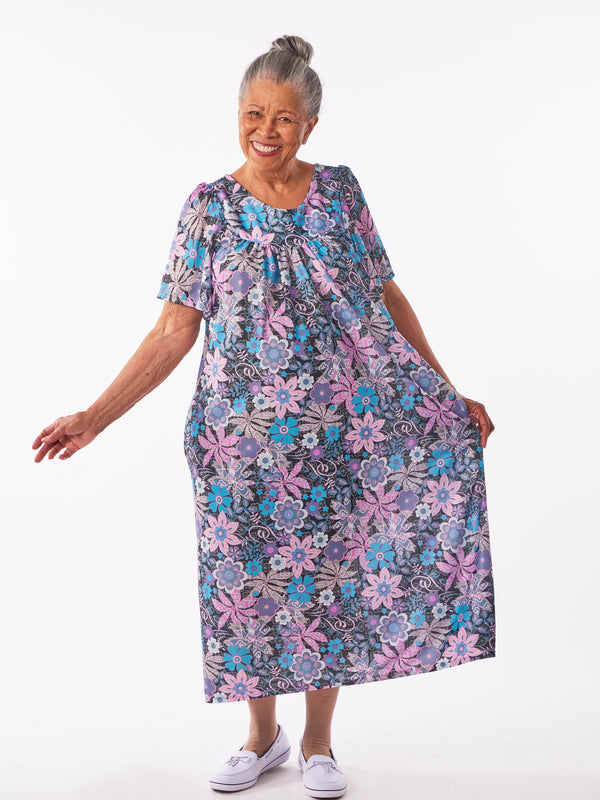 The moo moo was the preferred dress for Grandma is her later years.
