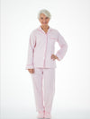 Women's flannel pajama outfit, button front top