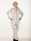 Women's flannel pajama outfit, button front top