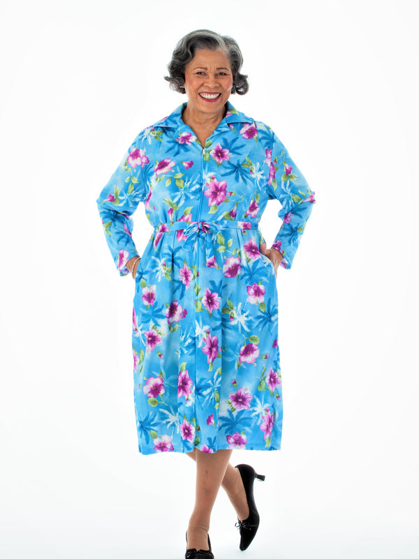 chinese dress ladies Long Sleeve Front Zip Dress - XL