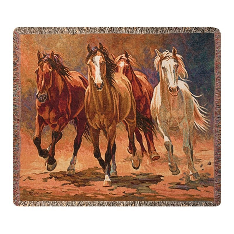 Hoofbeats & Heartbeats Tapestry Throw