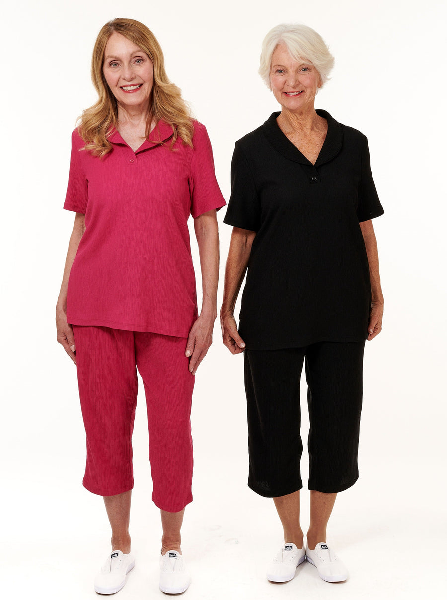 Crinkle Short Sleeve Top