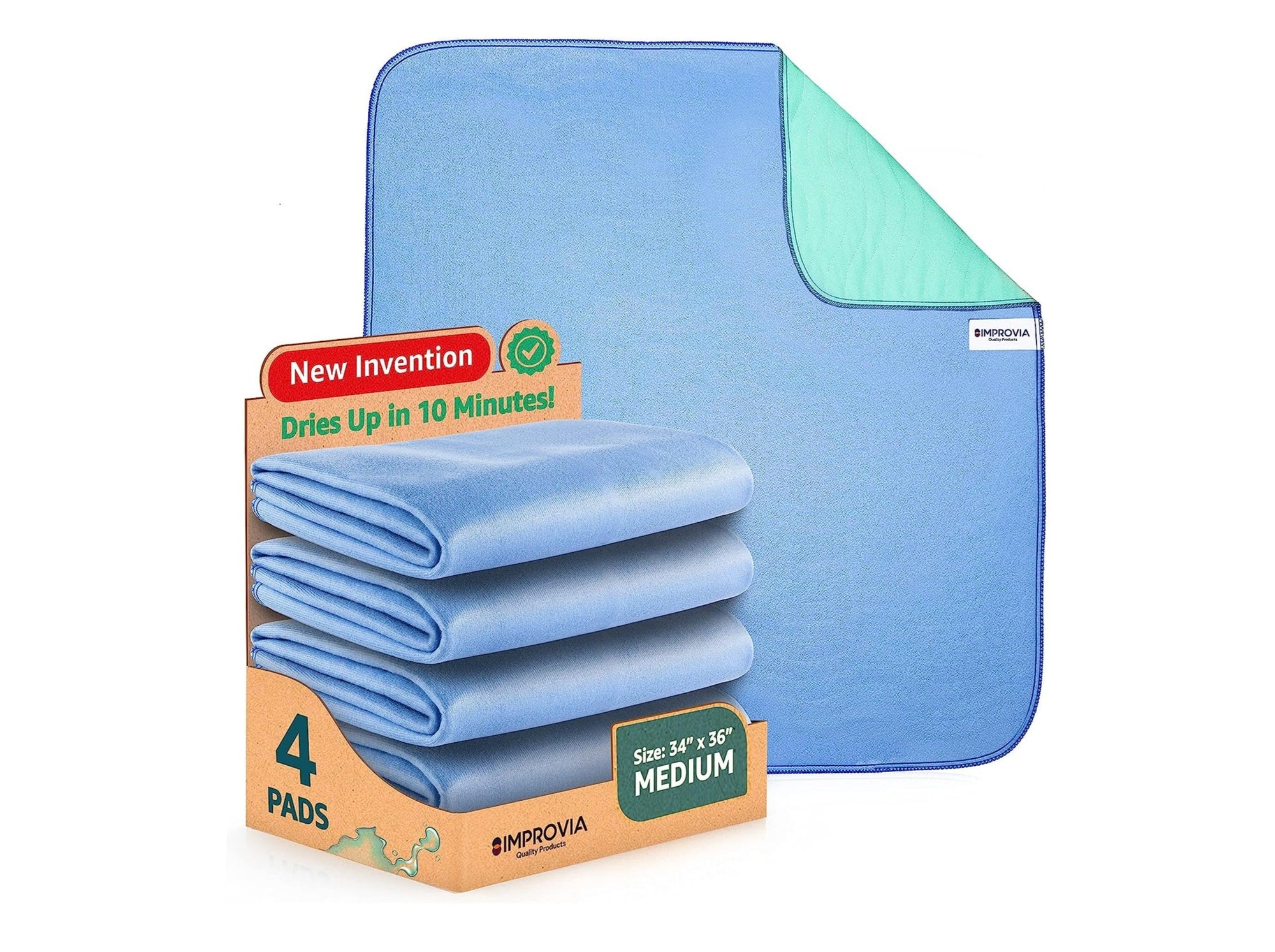 Improvia Washable Underpads, Heavy Absorbency Reusable Bedwetting