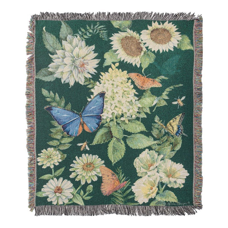 Flutter & Flowers Tapestry Throw