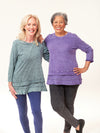 Mineral Wash Women's Cotton Tunic, Green and Purple