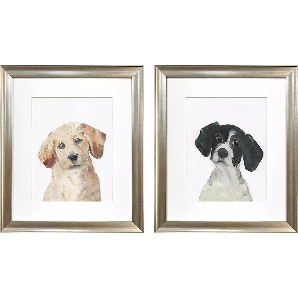 Puppy Eyes Framed Art set of two