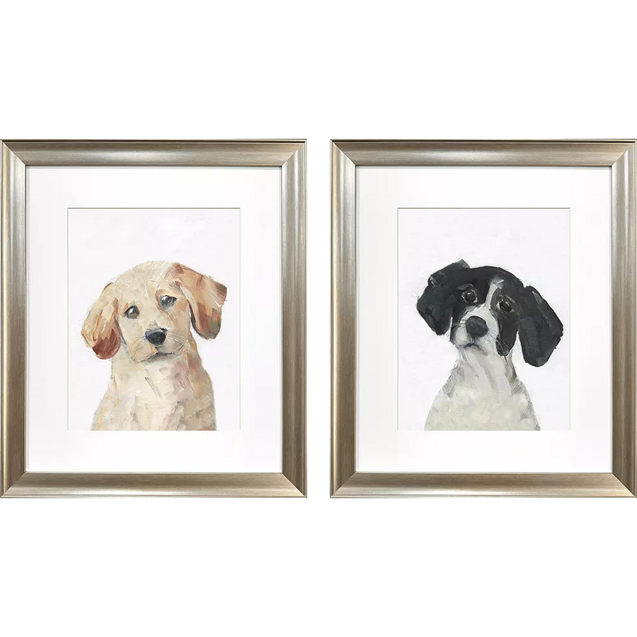 Puppy Eyes Framed Art set of two