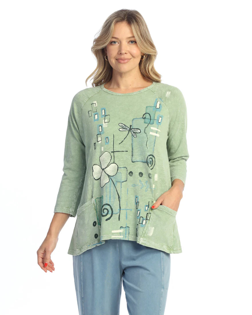Mineral Wash Printed Pocket Tunic