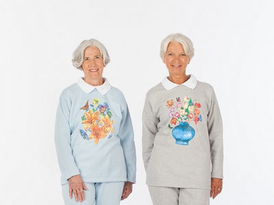 Printed Fleece Top- With Collar