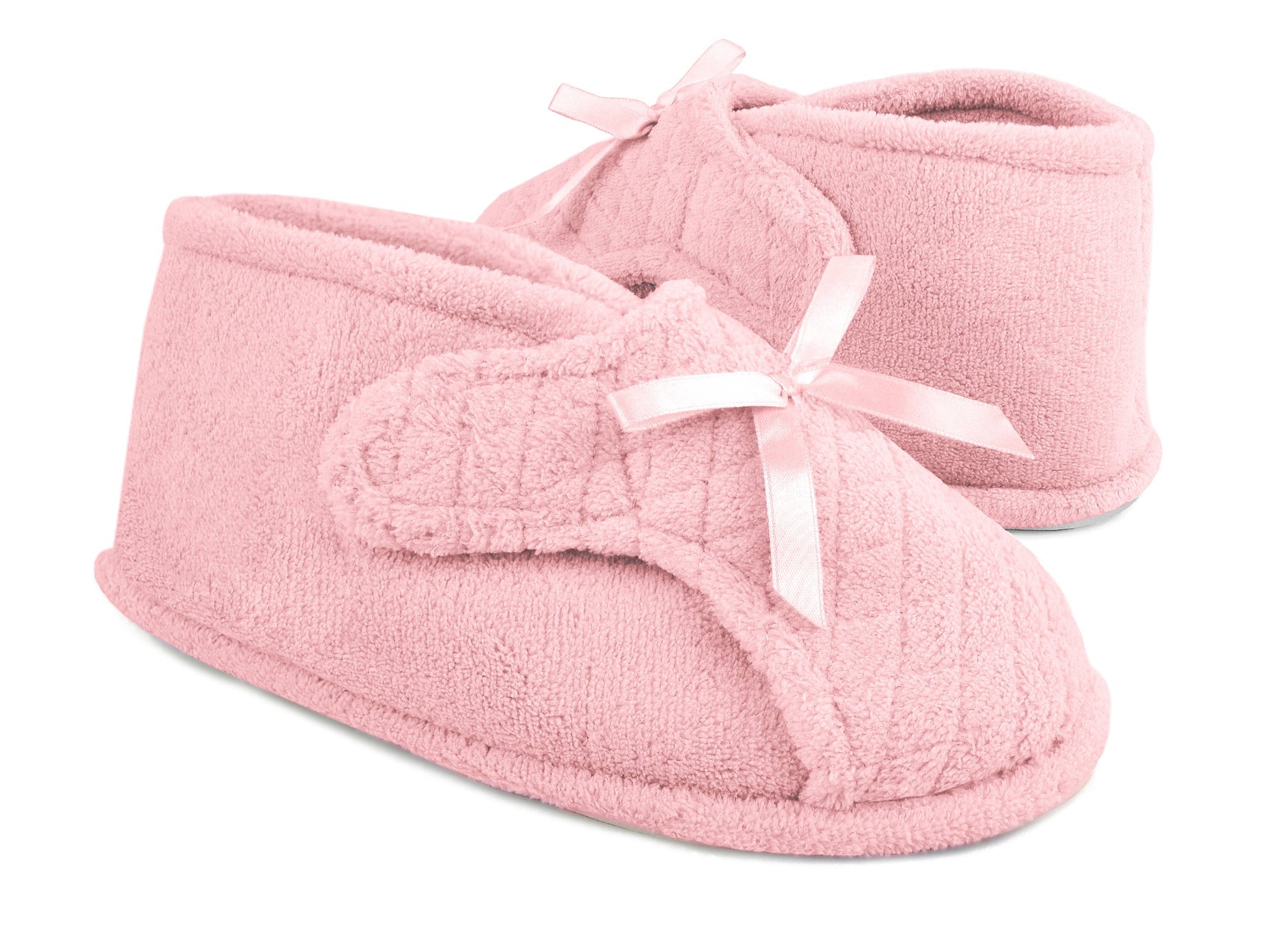 Chenille Adjustable Bootie with hook-and-loop closure for elderly women
