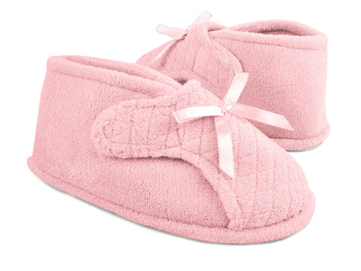Chenille Adjustable Bootie with hook-and-loop closure for elderly women
