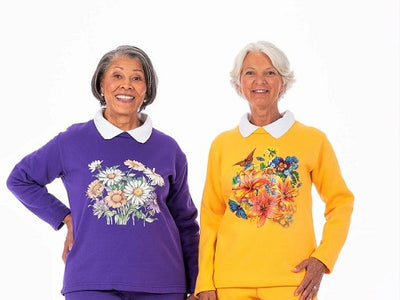 Printed Fleece Top- With Collar