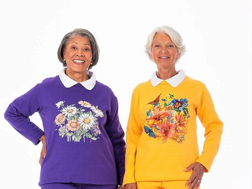 Printed Fleece Top- With Collar