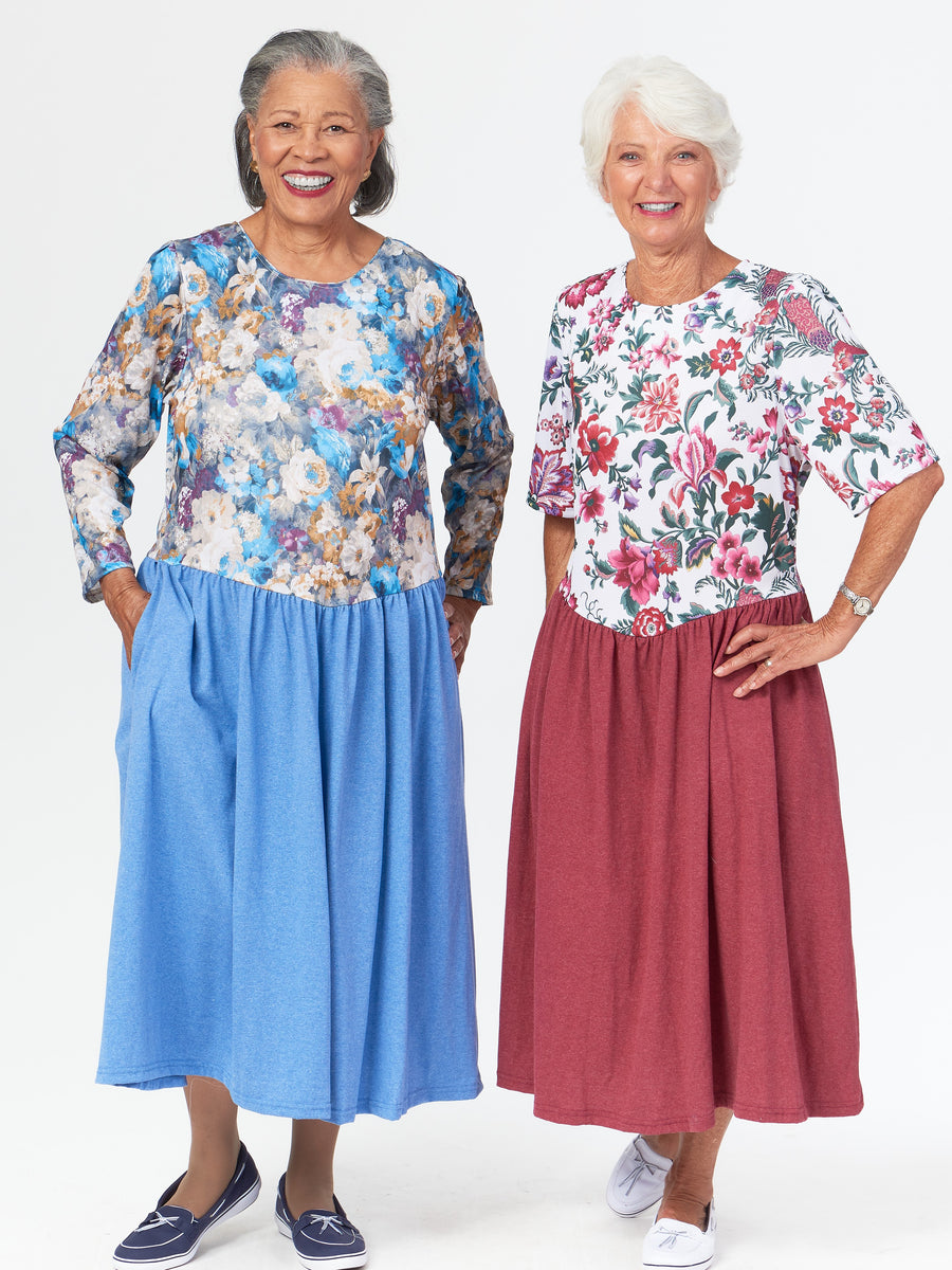 Printed Capri Knit Pants Adaptive Clothing for Seniors, Disabled