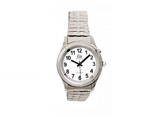 Women's talking watch with expandable band