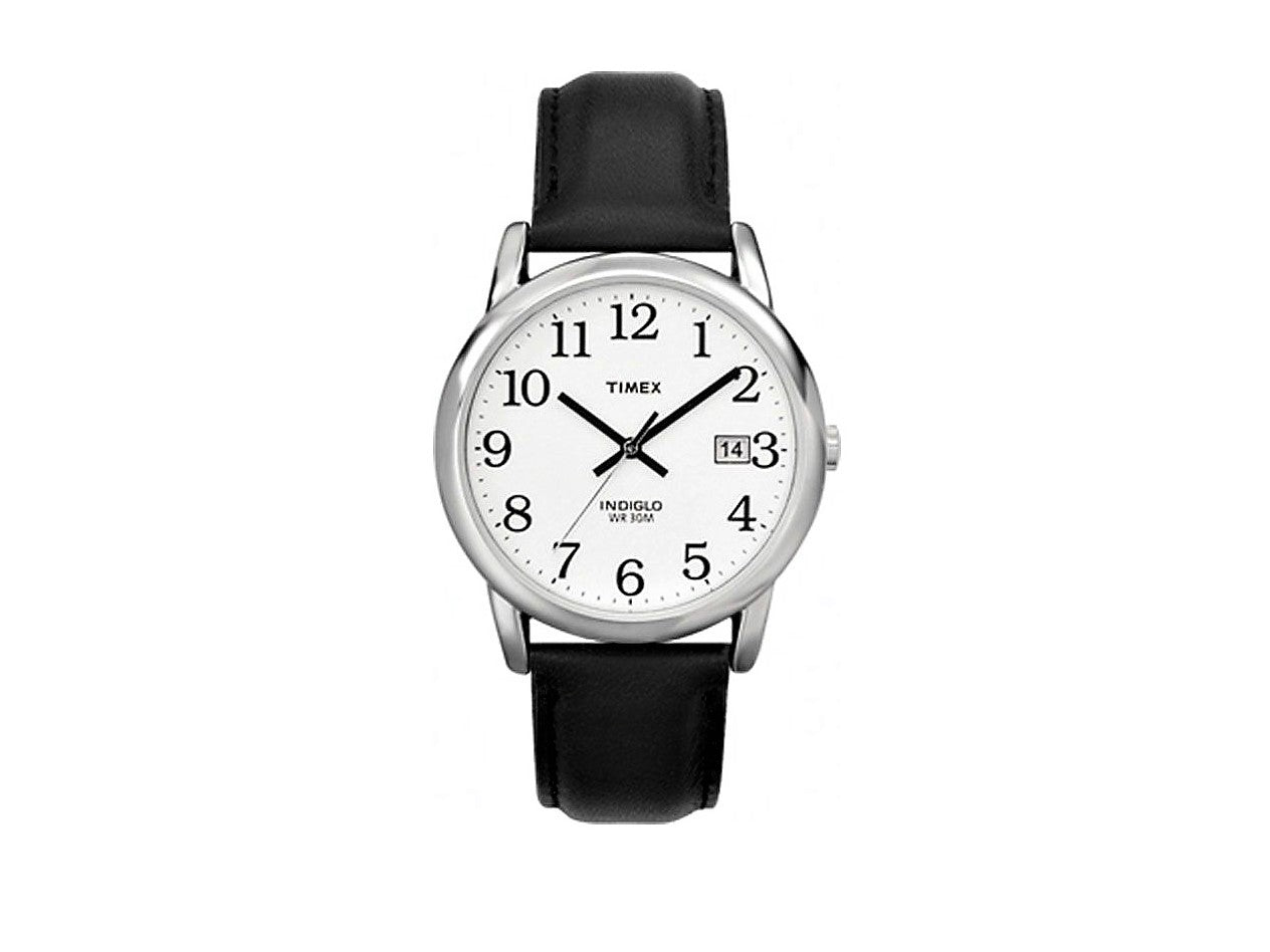 Men's leather banded watch