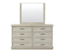 eight drawer dresser in light grey
