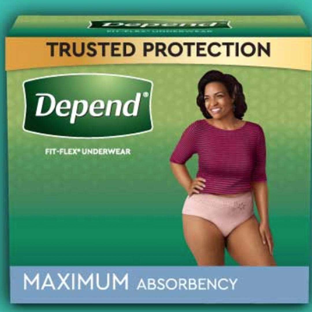 Depend FIT-FLEX Incontinence Underwear for Women with Maximum Absorbency, Size  XL, 72 ct.