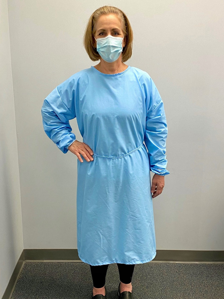 Fluid Resistant Isolation Gown, Light Blue