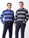 Men's Long Sleeve Striped Polo Shirts