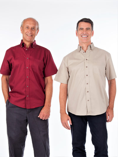 stain resistant short sleeve twill shirt