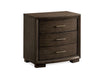 Monterey 3 drawer nightstand in brown wood