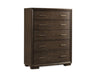 5 drawer clothing chest in brown