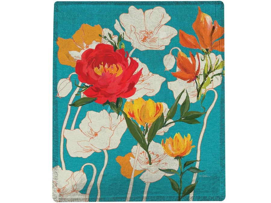 Blue Poppy Lightweight Throw