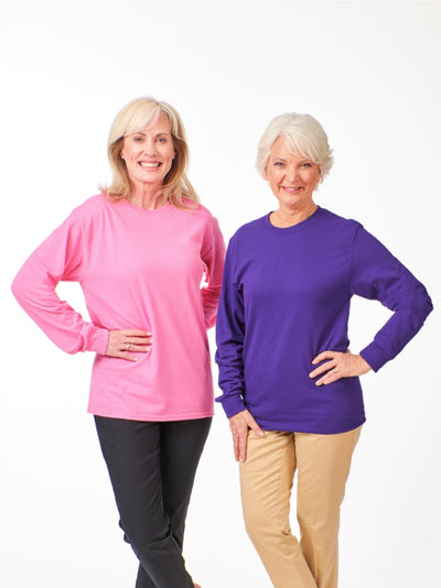 Women's long sleeve tee, Pink and purple long sleeve shirts for women