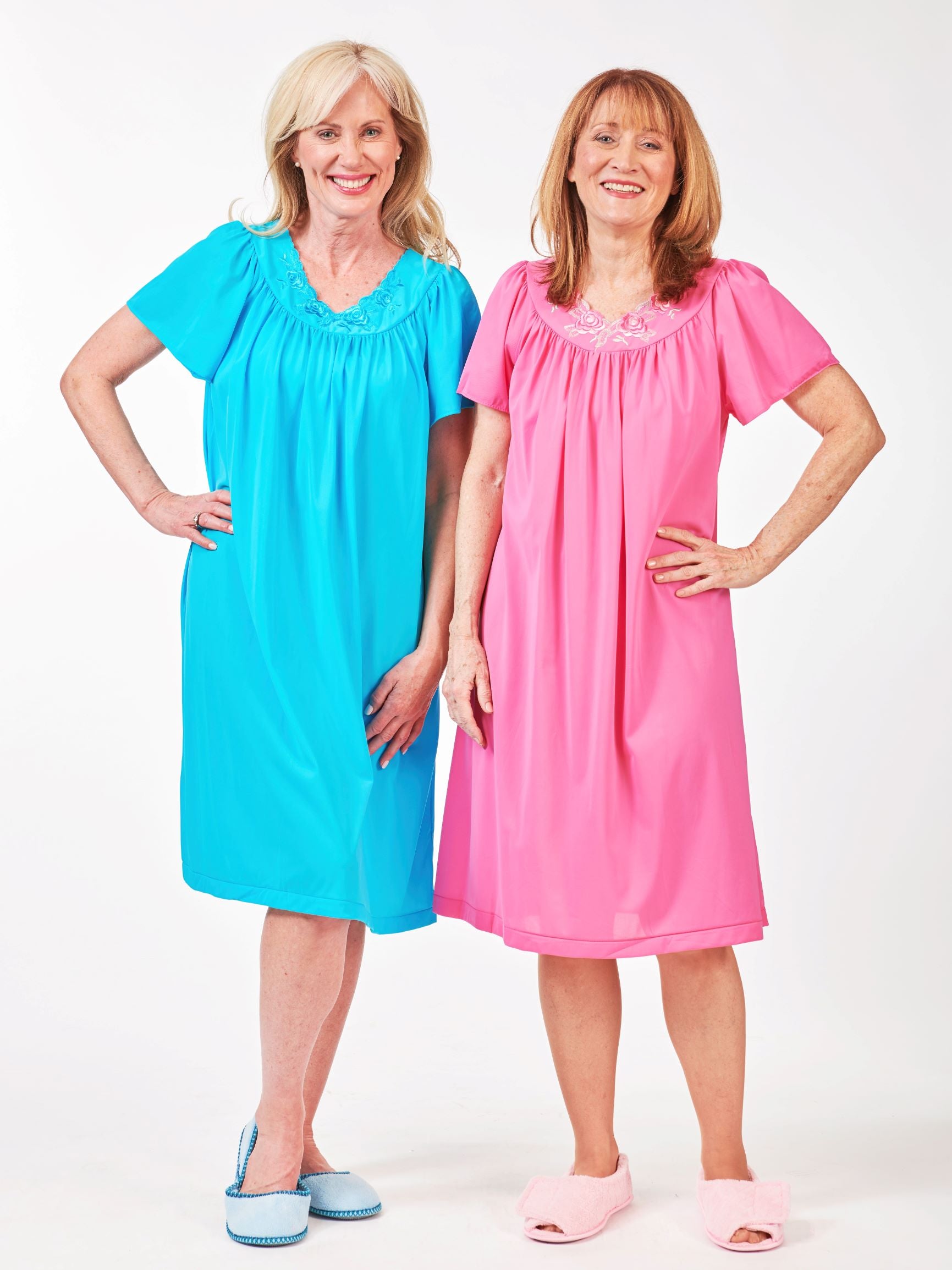 Rose Nightgown- Knee Length - XL / Seafoam Rose Nightgown- Knee Length - XL / Seafoam