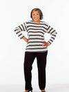 Striped women's square neck outfit