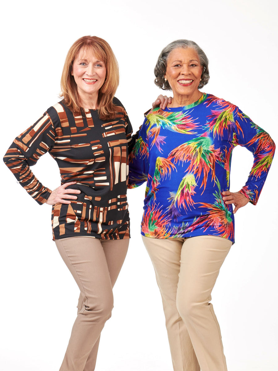 long sleeve scoop neck blouse