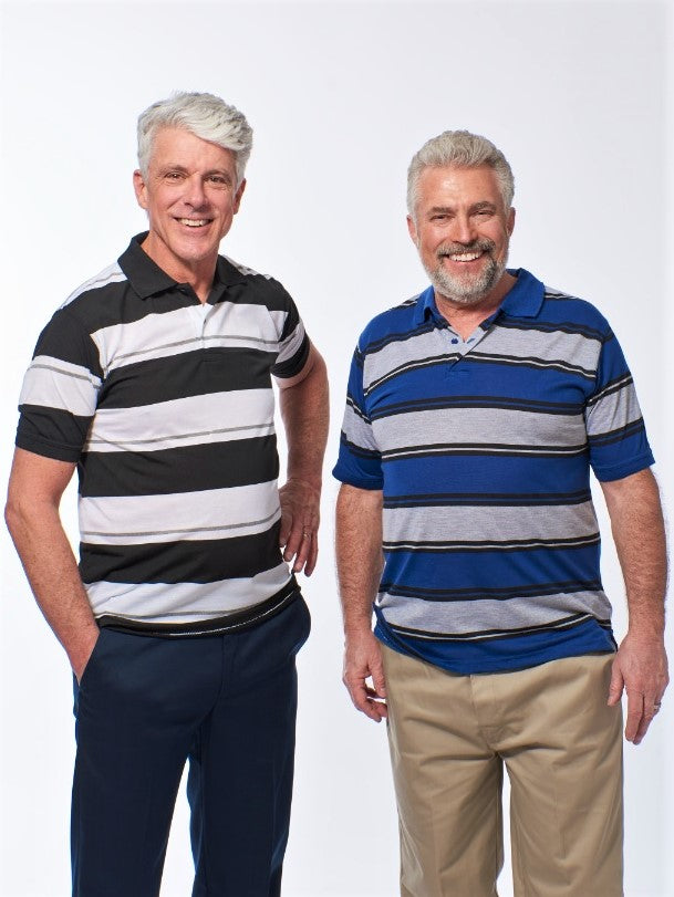 Men's Short Sleeve Striped Polo Shirt