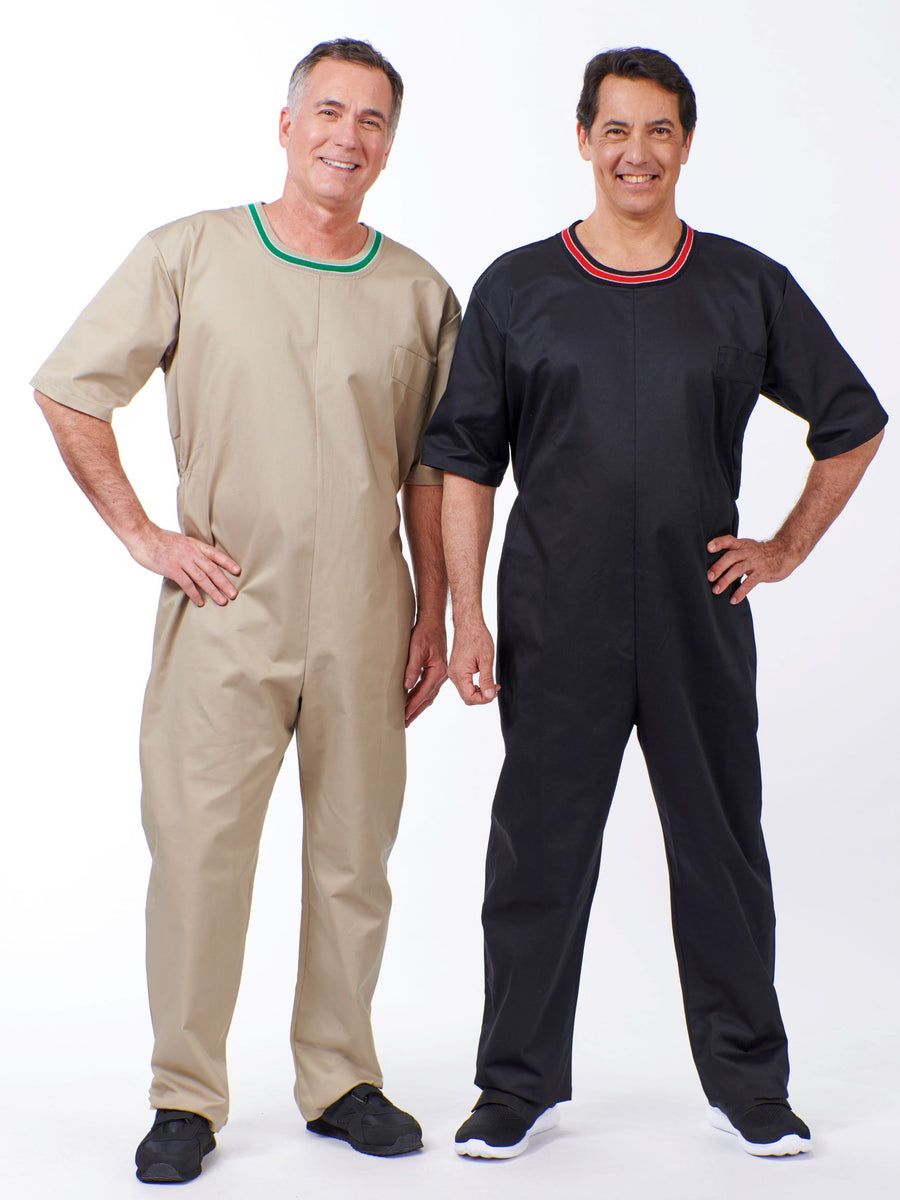 durable back zip jumpsuit for those who disrobe