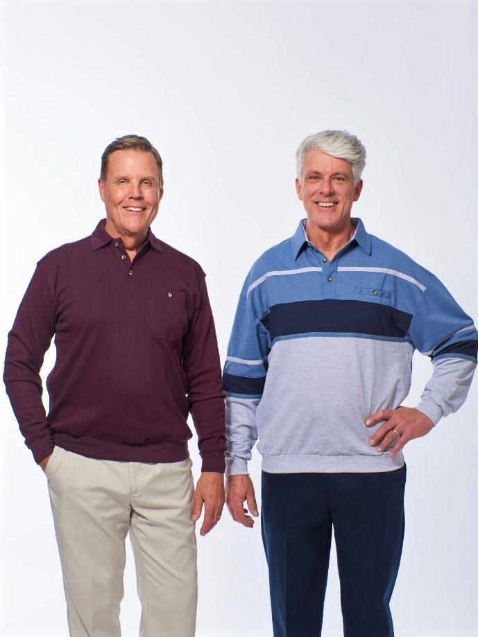 Men's Banded Bottom Long Sleeve Polos