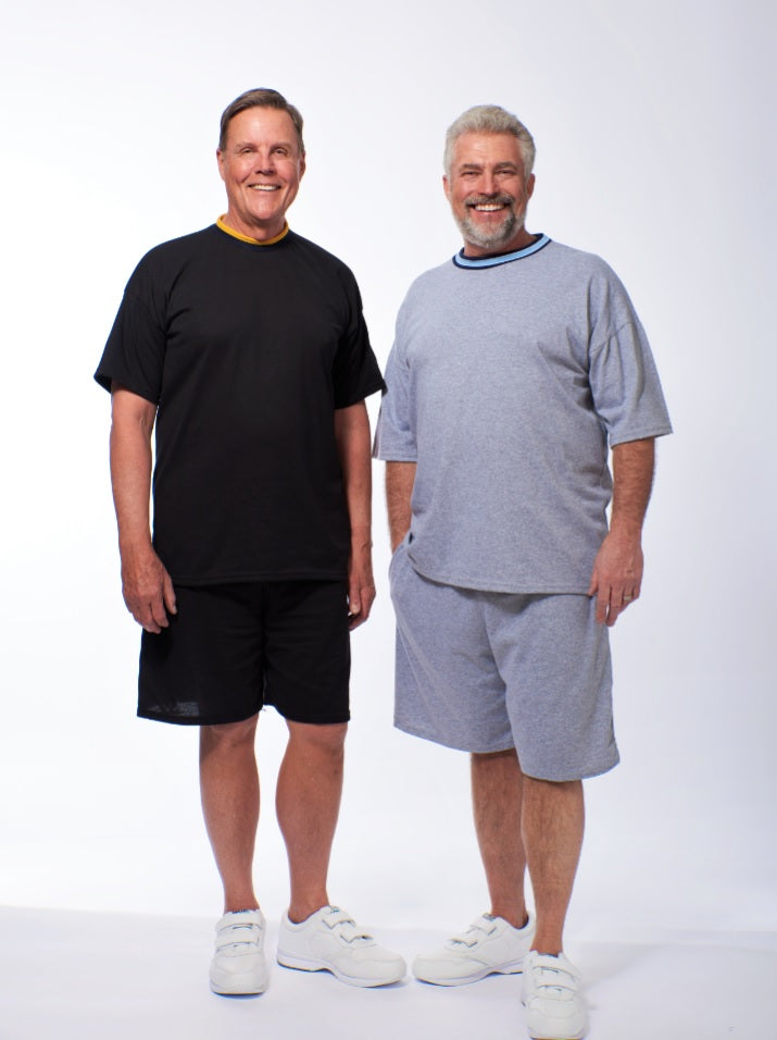 Men's Knit Short Outfit with Elastic Waist Shorts