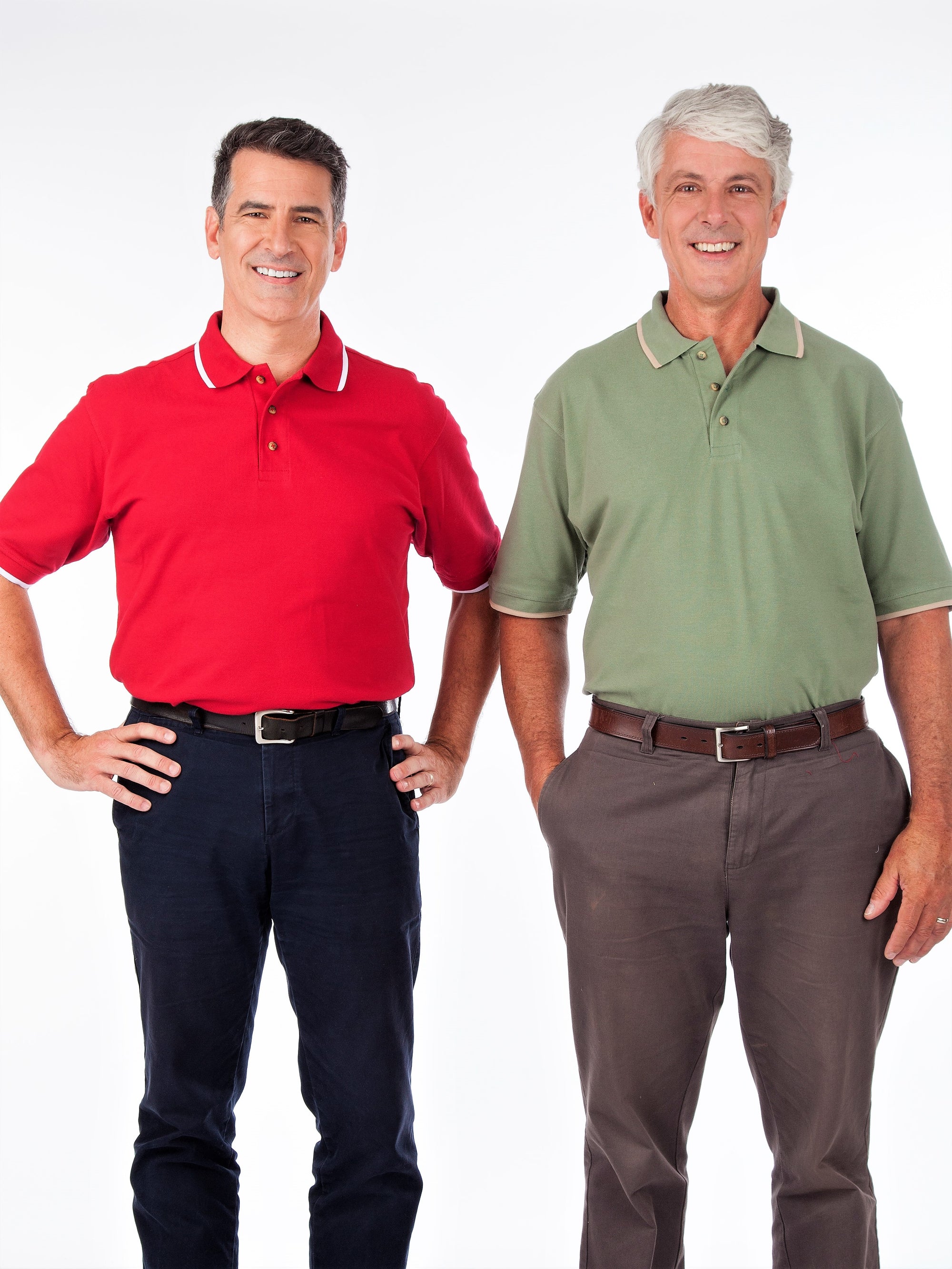 Men's solid color short sleeve tipped polo shirt