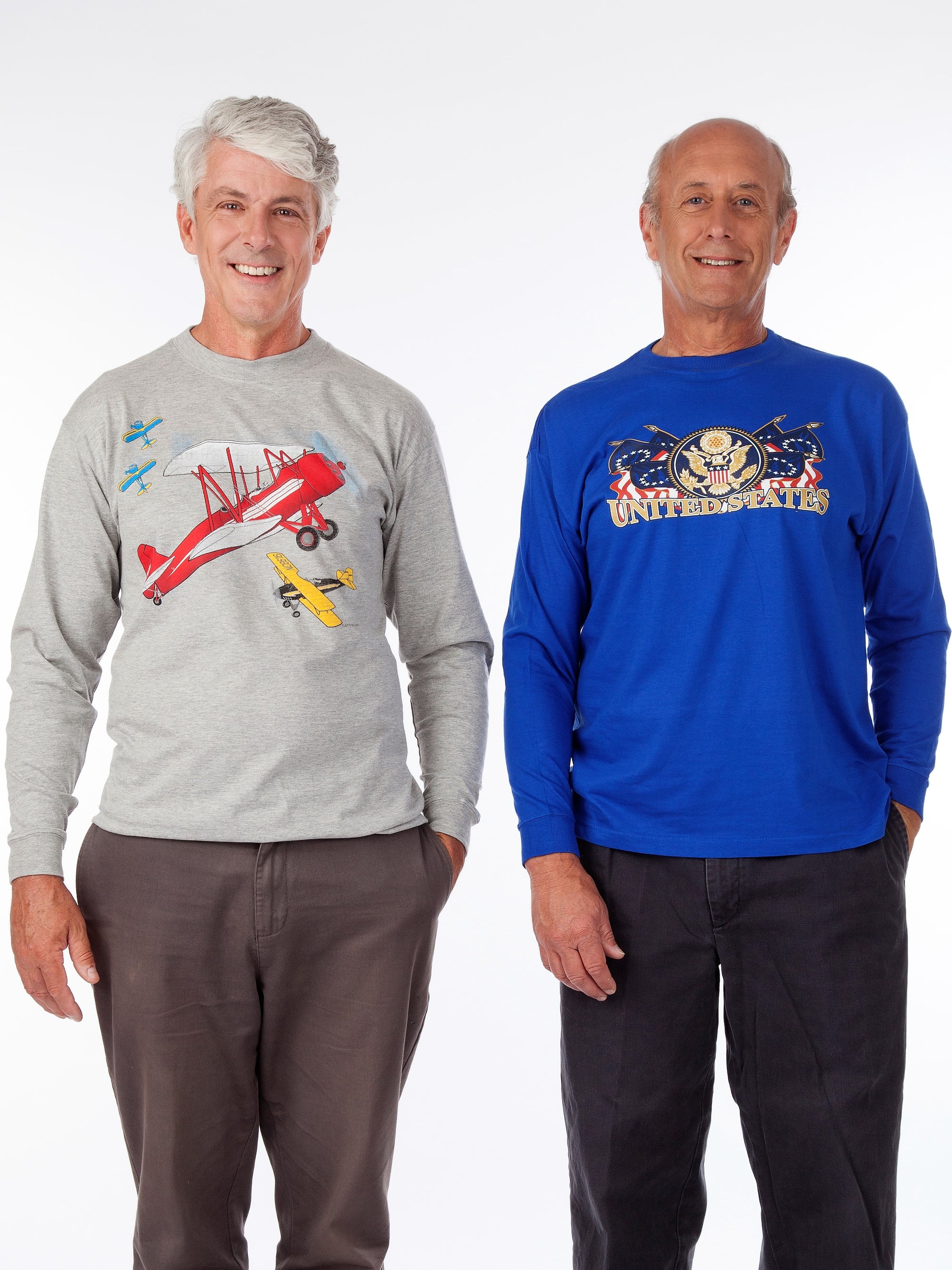 Men's long sleeve screen printed tee shirt