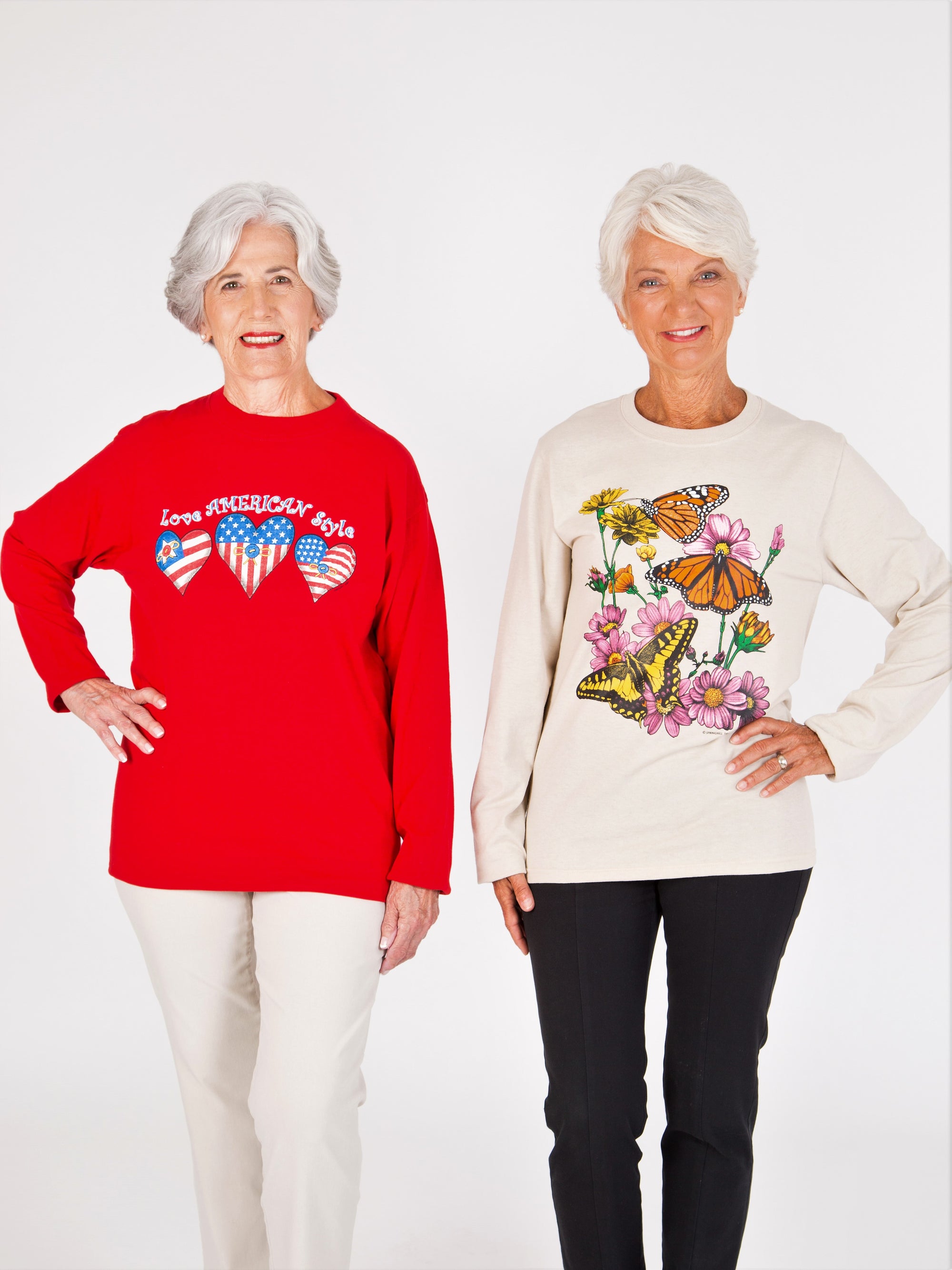 Women's Long Sleeve Screen Printed Tee Shirt