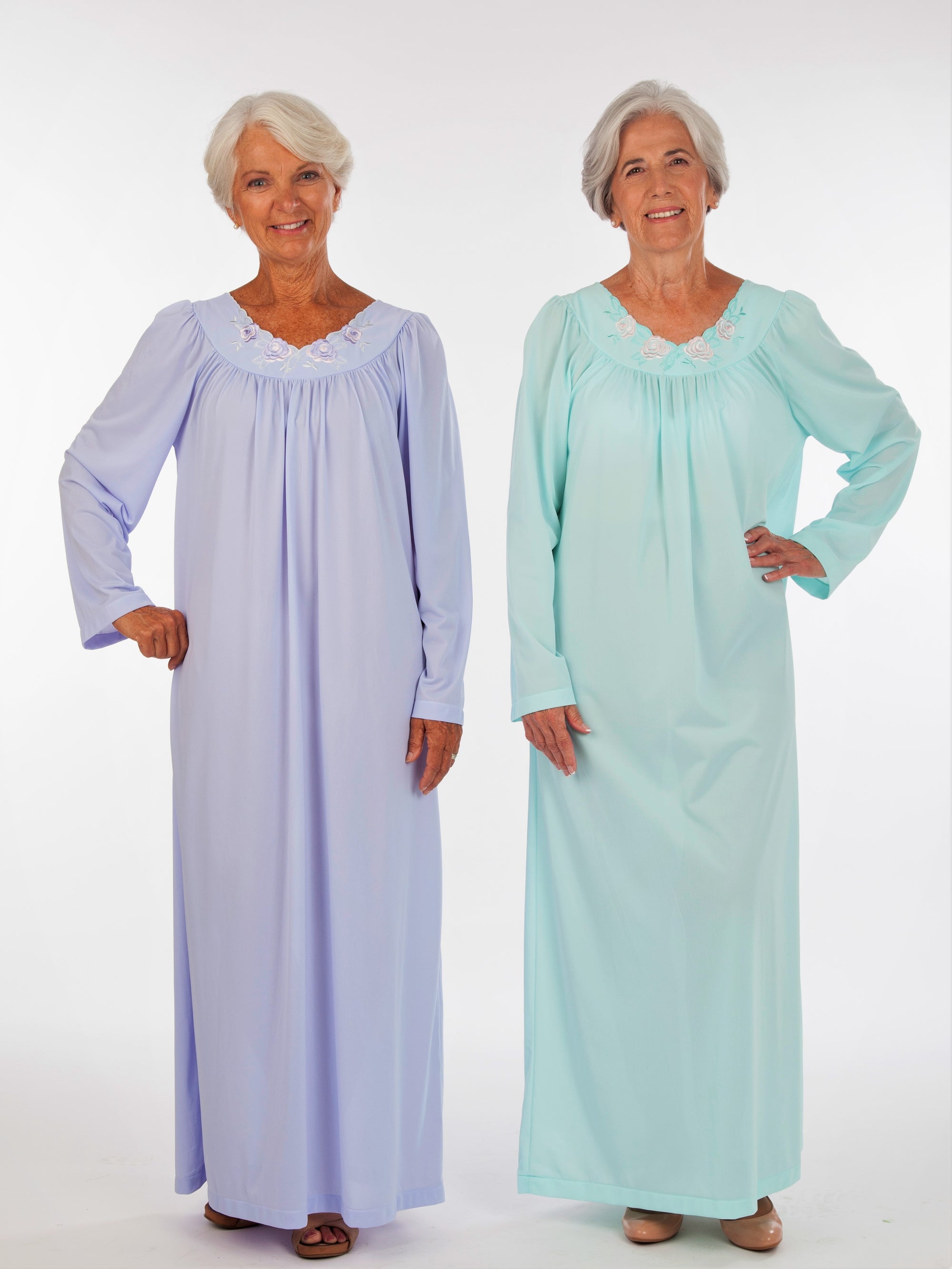 Rose Nightgown- Full Length - M - Adaptive Rose Nightgown- Full Length - M - Adaptive