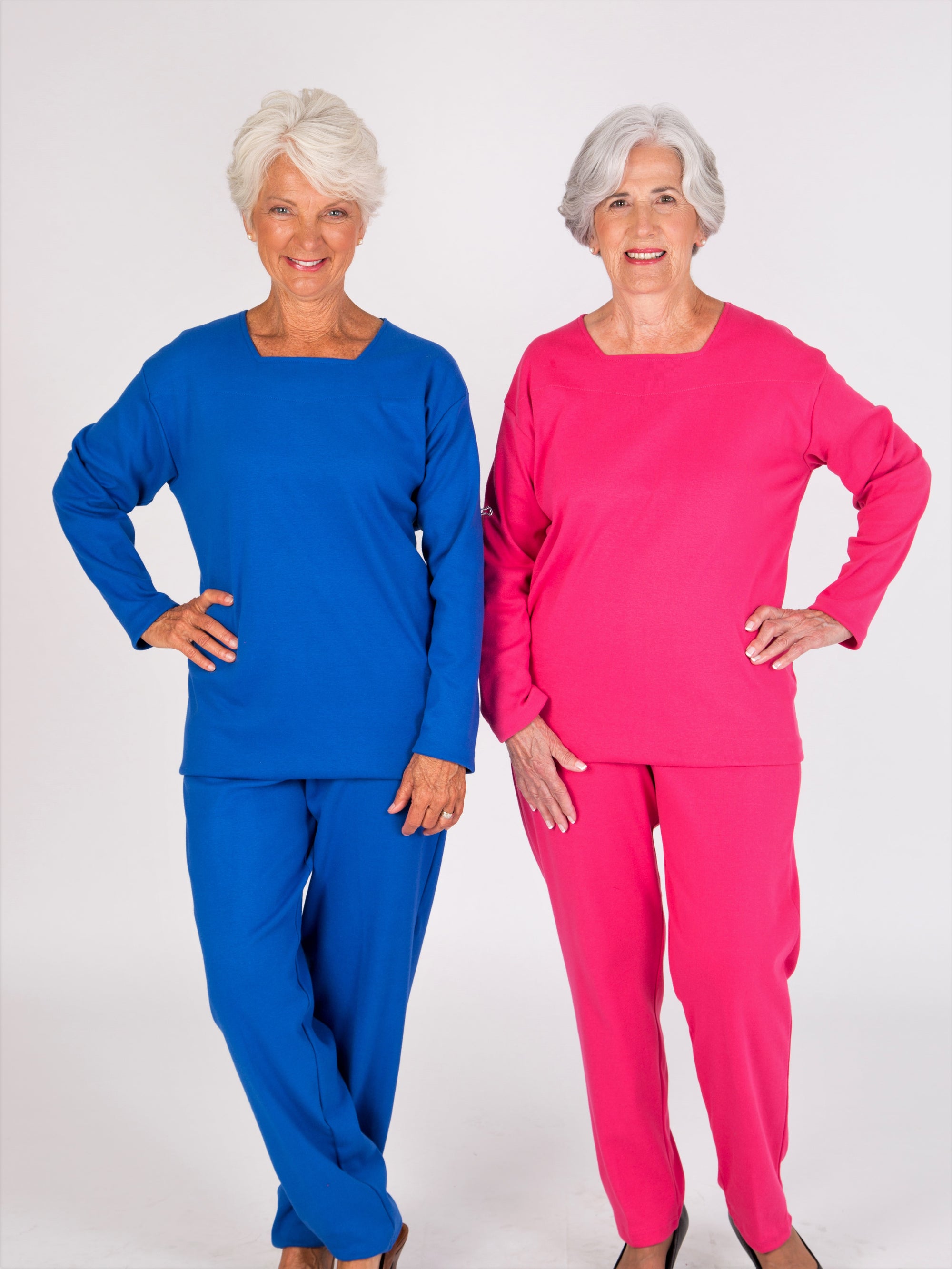 Women's solid color long sleeve square neck outfit