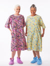 adaptive flannel nightgowns, back wrap flannel women's nightgowns