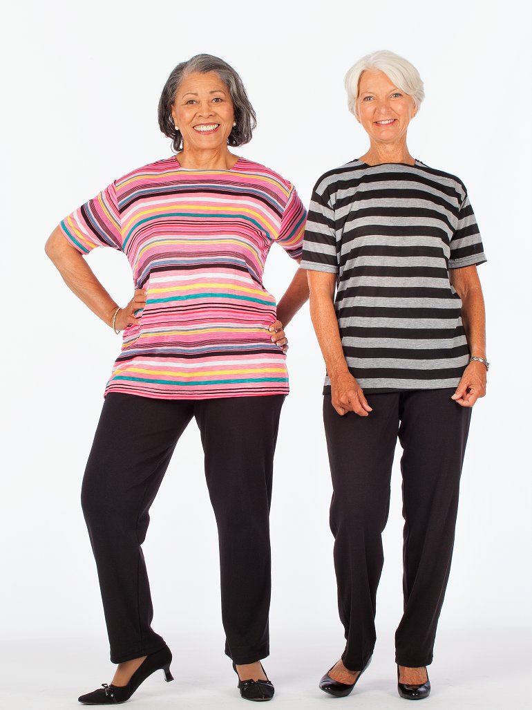 Women's knit outfit, short sleeve, square neck