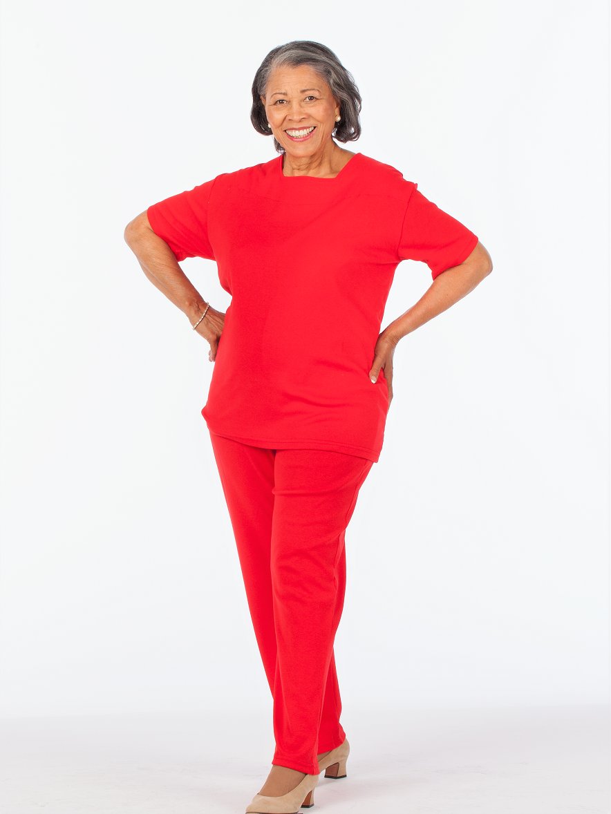 Solid Color Square Neck Outfit- Short Sleeve