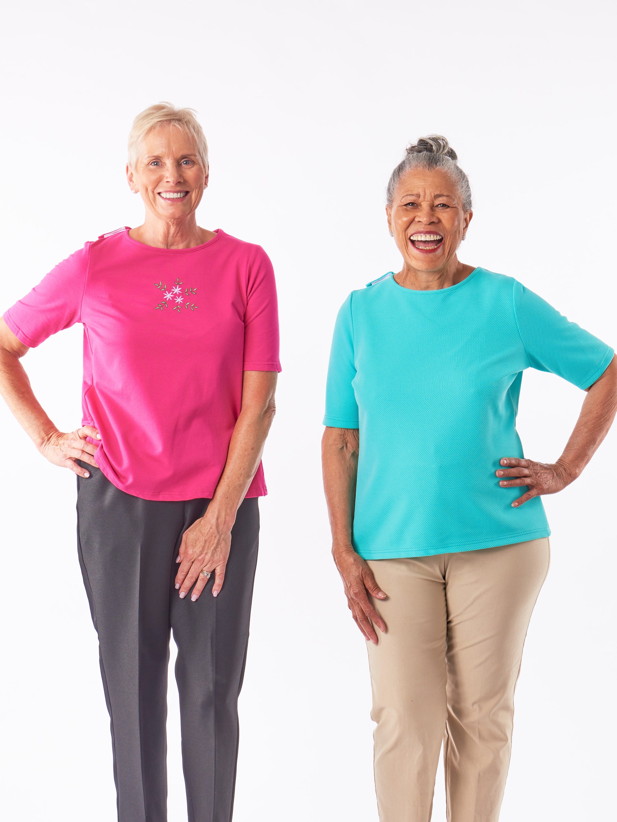 back wrap adaptive 3/4 sleeve tops for ladies