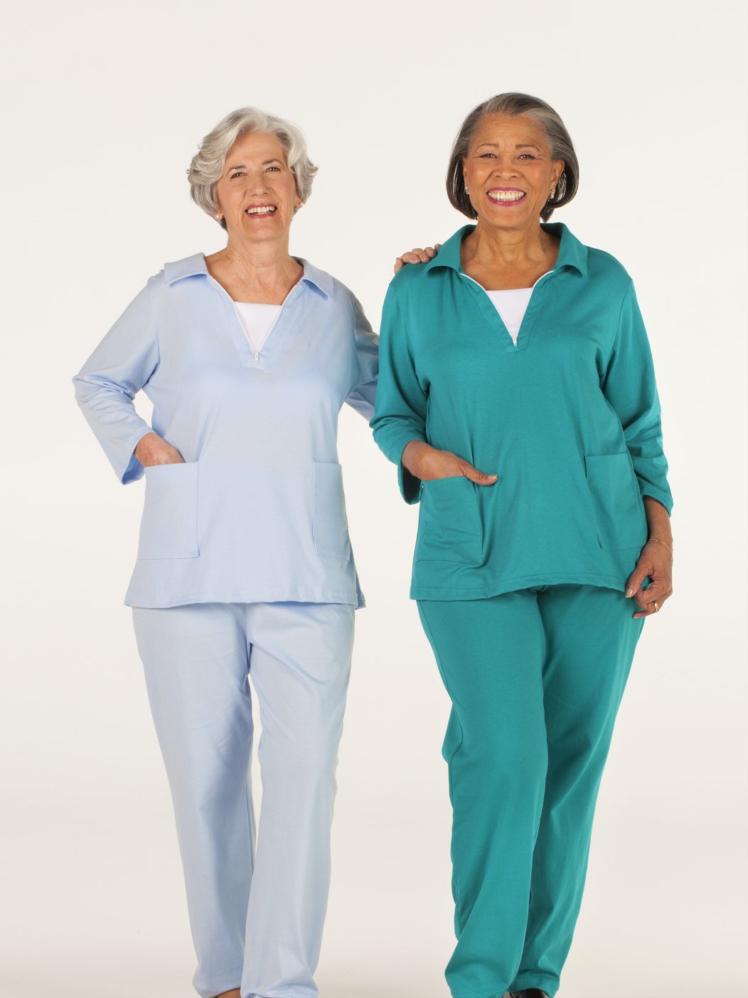 Quarter Zip women's knit outfit with elastic waist pants